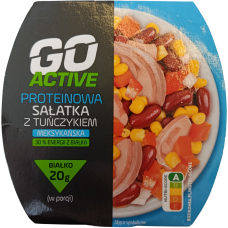 Салат протеїновий з тунцем, квасолею, кукурудзою та перцем у мекмтканському стилі Go Active 160g