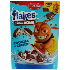 Готовий сніданок подушечки з молочною начинкою та хрусткими кульками Cuetara Flakes Cream Bomb 350g