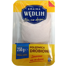 Куряче філе приготовлене на пару слайсами Poledwica Drobiowa Kraina Wedlin 250g
