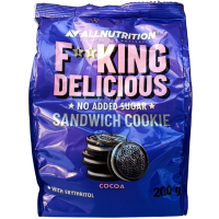 Печиво-сендвіч без цукру з молочним кремом + какао Allnutrition 200g