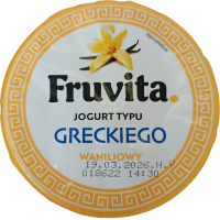 Грецький йогурт з ванільним смаком Fruvita 400g