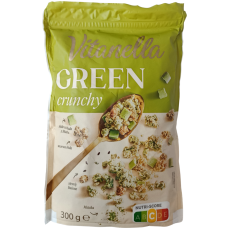 Кранчі з  білим шоколадом з матчою, біла шовковиця, насіння льону, матча Green Crunchy Vitanella 300g