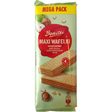 Вафлі з горіховим кремом Maxi Wafelki Bonitki 450g