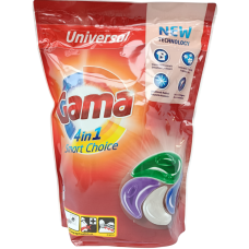 Капсули для прання універсальні  Gama 4in1 Smart Choice 60шт 1560g