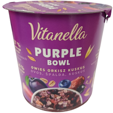 Суміш цільнозернових пластівців з додаванням сливи, чорниці, ревня та фініка Vitanella 80g