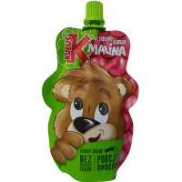 Дитяче фруктове пюре без цукру зі смаком яблука, банану та малини Kubus 100g