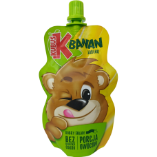 Дитяче фруктове пюре без цукру зі смаком яблука та банану Kubus 100g