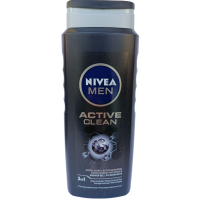 Чоловічий гель для душу та шампунь 3в1 з активованим вугіллям Nivea Men Active Clean 500ml