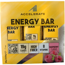 Енергетичні батончики зі смаком малини Energy Bar Accelerate 3*30g