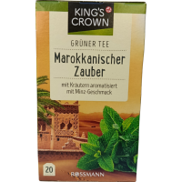 Зелений чай зі смаком трав і м'яти в пакетиках Marokkanischer Zauber Rossmann King`s Crown 30g