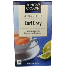 Чорний чай з бергамотом в пакетиках Rossmann King`s Crown Earl Grey
