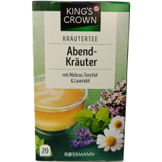 Трав'яний чай з мелісою, фенхелем та лавандою в пакетиках Abend-Krauter Rossmann King`s Crown 30g