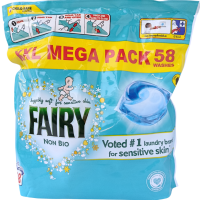 Капсули для прання дитячих речей  Fairy Non Bio 1339.8g 58шт
