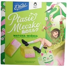 Пташине молоко зі смаком матчі та вишні в білому шоколаді Wysmienite Mleczko 340g