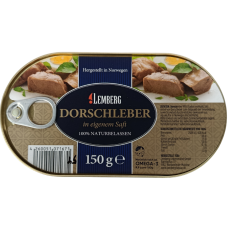 Печінка тріски у власному соці Dorschleber Lemberg 150g
