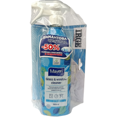 Засіб для миття вікон та скла + серветка з мікрофібри Mayeri 750ml