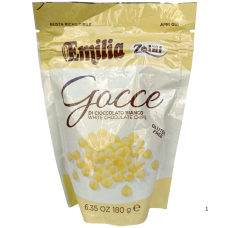 Шоколадні краплі білий шоколад Gocce Emilia Zaini 180g
