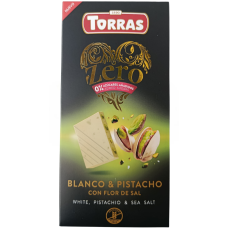Шоколад білий з фісташкою та сіллю без цукру Blanco&Pistacho con Flor de sal Torras 100g