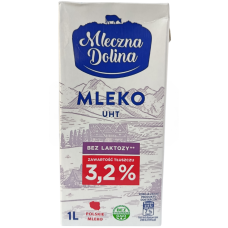 Молоко без лактози Mleczna Dolina Mleko 3.2% 1l