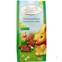 Шоколадні зайчики міні з фундучним кремом та кріспами Haselnuss-Crisp Lindt 80g