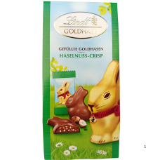 Шоколадні зайчики міні з фундучним кремом та кріспами Haselnuss-Crisp Lindt 80g
