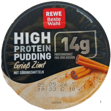Протеїновий пудинг манний зі смаком кориці Rewe Beste Wahl 200g