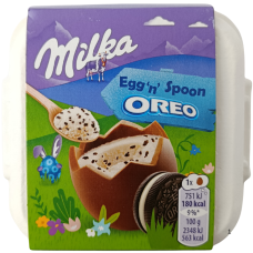 Шоколадні яйця з молочним кремом та крихтами орео в лотку Loffel Ei Oreo Milka 128g