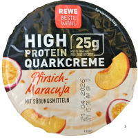 Протеїновий кварк зі смаком персика та маракуї Rewe Beste Wahl 200g
