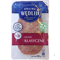 Салямі сирокопчена класична слайсами Salami Klasyczne Kraina Wedlin 160g