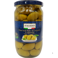 Зелені оливки з кісточою Italiamo Olive Nocellara 700г