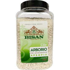 Рис круглий шліфований Rice Arborio Bisan 750g
