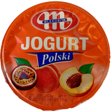 Йогурт зі смаком персик маракуйя Mlekovita 350g