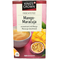 Фруктовий чай зі смаком манго та маракуї в пакетиках Mango-Maracuja Rossmann King`s Crown 40g
