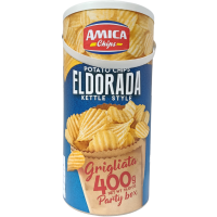Картопляні чіпси класичні рифлені в тубусі Eldorada Amica Chips 400g