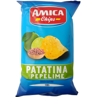 Чіпси картопляні зі смаком лайму та перцю без глютену Pepelime Amica 100g