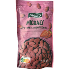 Мигдаль смажений у солодкій полуничній глазурі Migdaly Alesto 150g