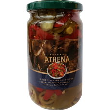 Мікс нарізаних переців халапеньо зелений і червоний Athena 700g