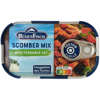 Філе скумбрії з оливками в томатному соусі Scomber mix Mediterraner Art Rugen Fisch 120g