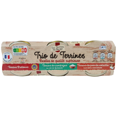 3 Terrines de Pate набір паштетів Le Terrines du Bocage 3x180 g