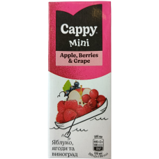 Нектар зі смаком яблуко-ягоди та виноград Cappy Mini 200ml
