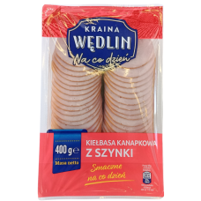 Ковбаска шинка канапкова слайсами Kielbasa Kanapkowa z szynki Kraina Wedlin 400g