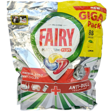 Капсули для посудомийної машини Platinum Plus All in one Lemon Fairy 88шт 1365 g