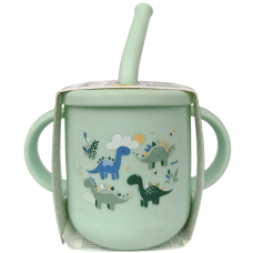 Дитячий силіконовий поїльник з трубочкою (зелений) Smukee Kids 150ml