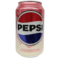Напій газований без цукру зі смаком полуниці та вершків Pepsi 330ml