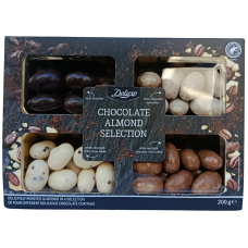 Асорті мигдалю в шоколадних поливках Chocolate almond selection Deluxe 200g