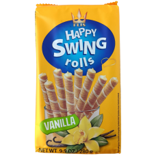 Трубочки вафельні з ванільною начинкою Happy Swing Rolls Flis 280g