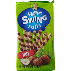 Трубочки вафельні з горіховою начинкою Happy Swing Rolls Flis 280g