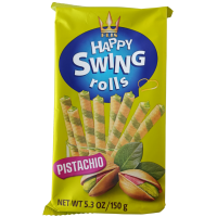 Трубочки вафельні з фісташковою начинкою Happy Swing Rolls Flis 150g