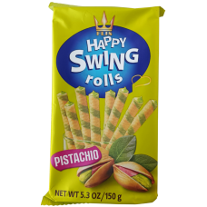 Трубочки вафельні з фісташковою начинкою Happy Swing Rolls Flis 150g
