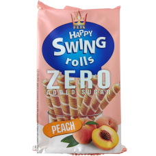 Трубочки вафельні з персиковою начинкою без цукру Happy Swing Rolls Flis 150g